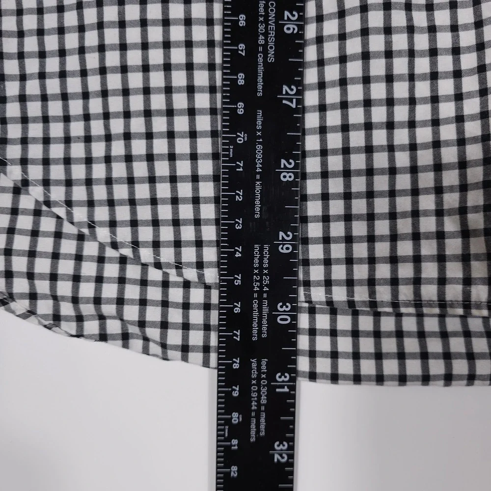 Vintage Polo Ralph Lauren Shirt Mens‎ L Black White Gingham Plaid Short Sleeve